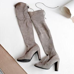 Stuart Weitzman Highland Grey Thigh Boots